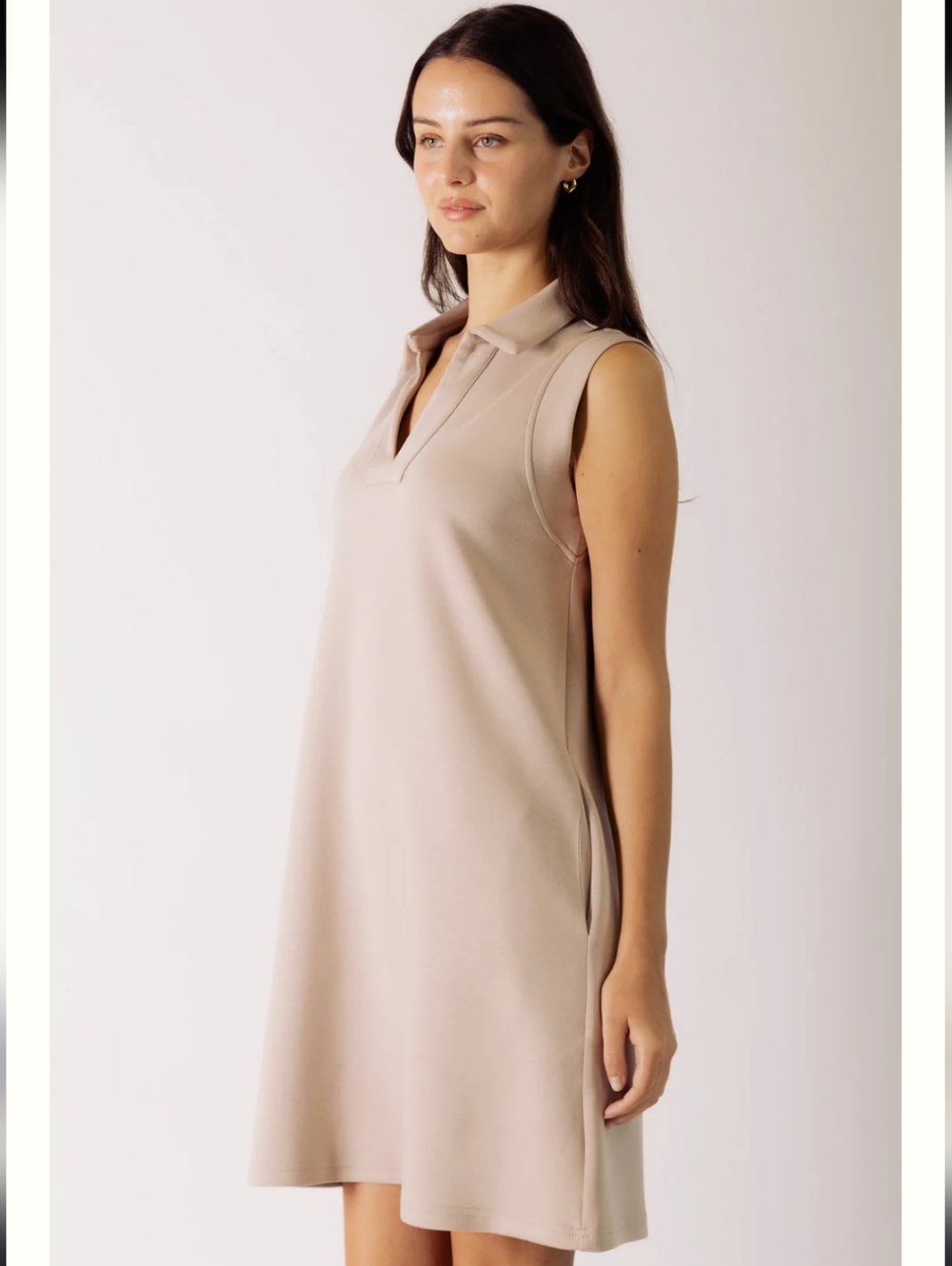 P. Cill Butter Modal Kierra Taupe Two Pocket Tennis Dress Size XS